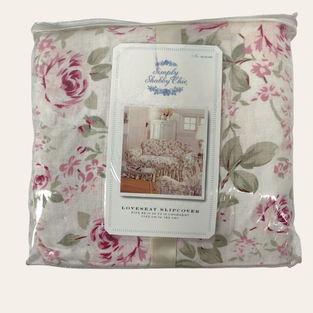 Rachel Ashwell Simply Shabby Chic ROSALIE Cottage Rose Loveseat Slipcover NEW